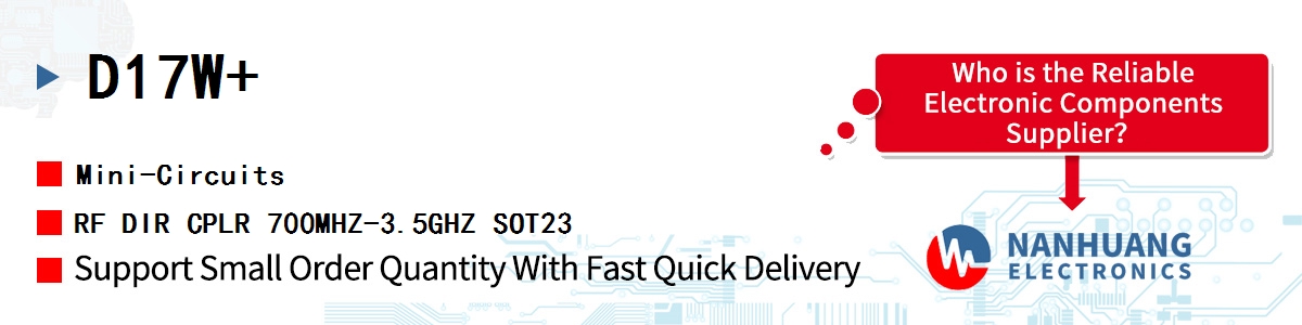 D17W+ Mini-Circuits RF DIR CPLR 700MHZ-3.5GHZ SOT23