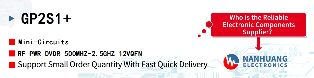 GP2S1+ Mini-Circuits RF PWR DVDR 500MHZ-2.5GHZ 12VQFN