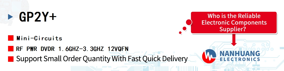 GP2Y+ Mini-Circuits RF PWR DVDR 1.6GHZ-3.3GHZ 12VQFN