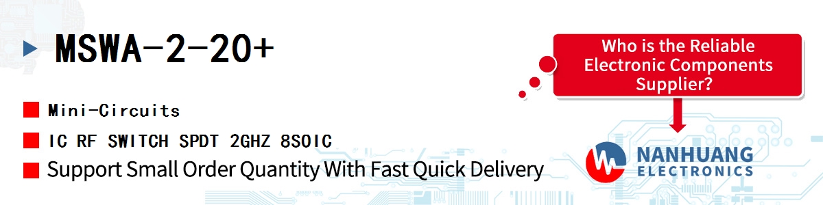 MSWA-2-20+ Mini-Circuits IC RF SWITCH SPDT 2GHZ 8SOIC