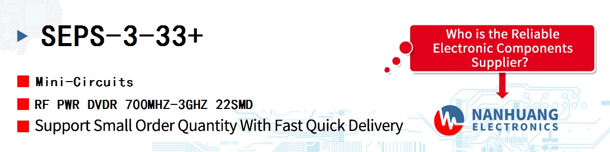 SEPS-3-33+ Mini-Circuits RF PWR DVDR 700MHZ-3GHZ 22SMD