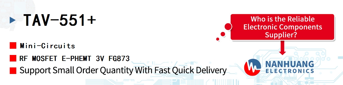 TAV-551+ Mini-Circuits RF MOSFET E-PHEMT 3V FG873