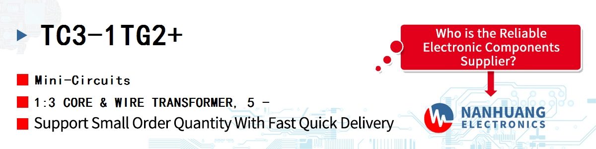 TC3-1TG2+ Mini-Circuits 1:3 CORE & WIRE TRANSFORMER, 5 -