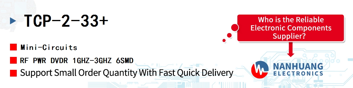 TCP-2-33+ Mini-Circuits RF PWR DVDR 1GHZ-3GHZ 6SMD
